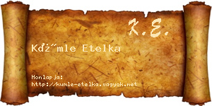 Kümle Etelka névjegykártya